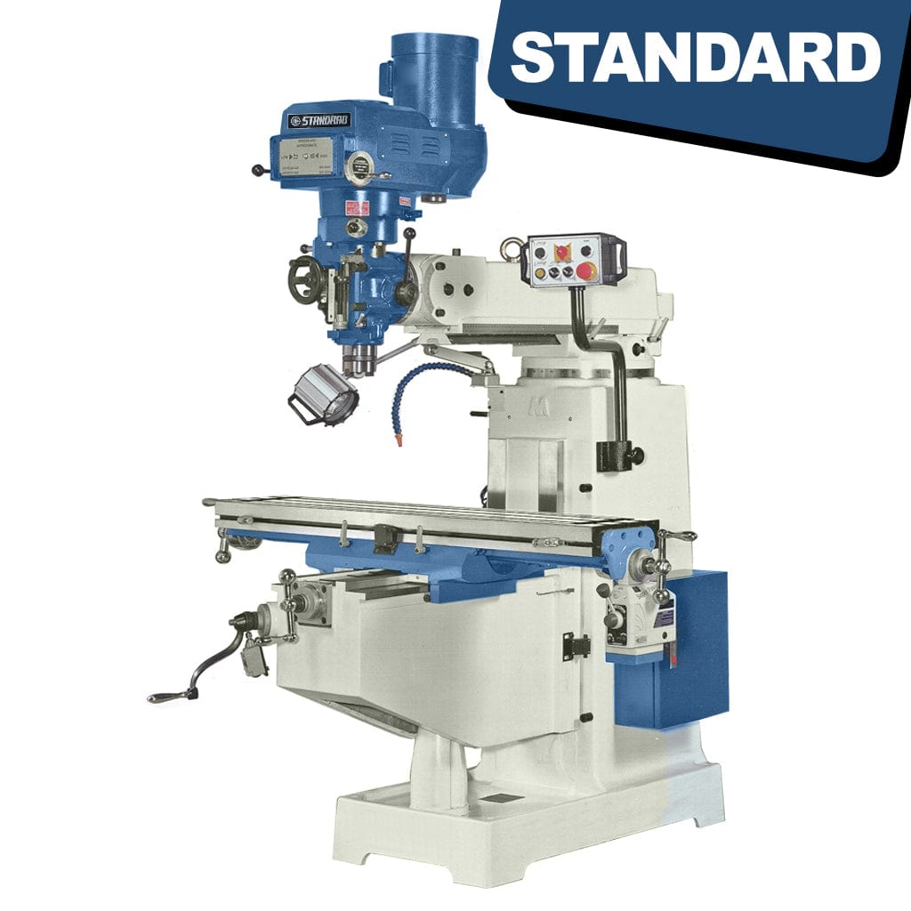 STANDARD M-7V Turret Mill with Variable Speed (Motor 5HP, ISO40 Spindle), available from STANDARD and Standard Direct