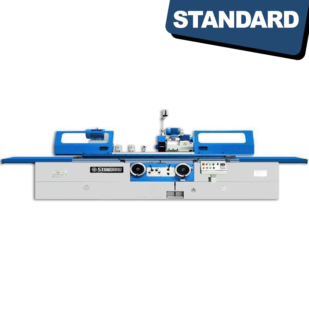 STANDARD GU-320x3000 A large industrial machine with metallic parts, a spindle, and control panel. It stands tall with a cylindrical grinding mechanism for precision work in manufacturing., available from STANDARD and Standard Direct