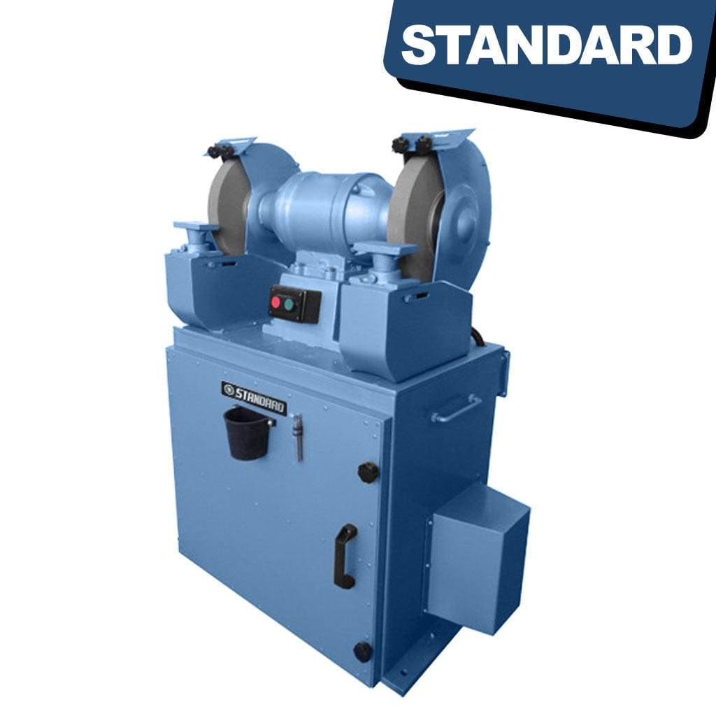 STANDARD GPE-300 Heavy Duty Pedestal Grinder with Dust Extraction, available from STANDARD and Standard Direct.