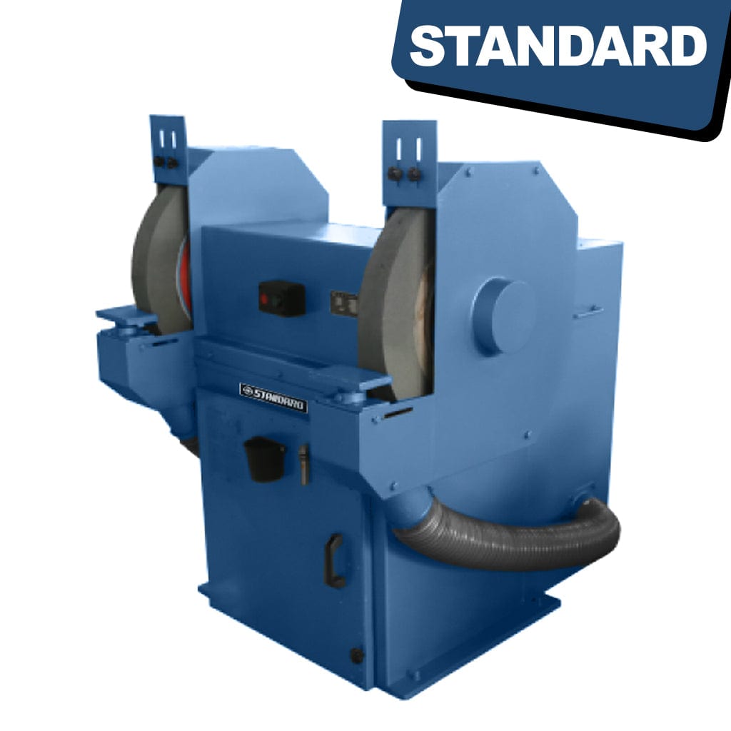 STANDARD GPE-600 Heavy Duty Pedestal Grinder with Dust Extraction, available from STANDARD and Standard Direct