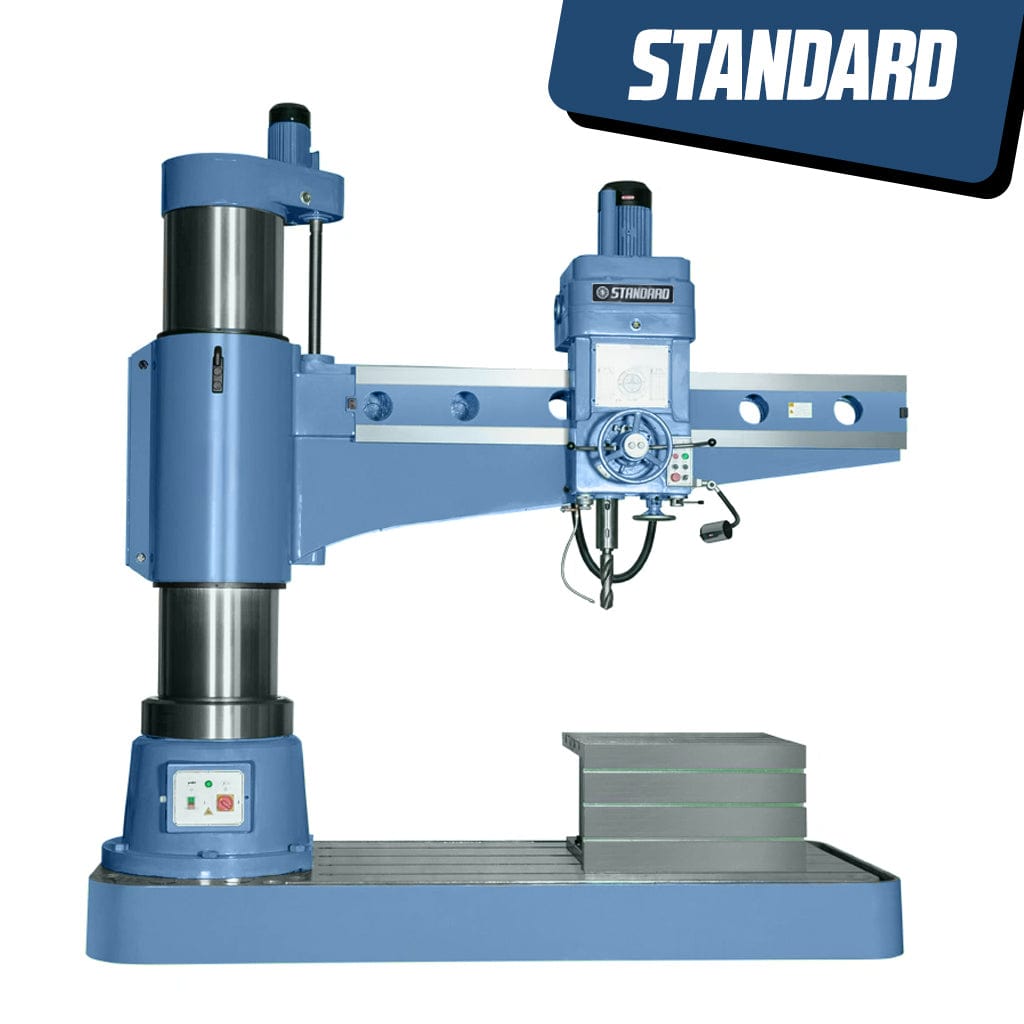 STANDARD RD-125x4000 Extra Heavy Duty Radial Drill, with a Ø100mm drilling capacity, available from STANDARD