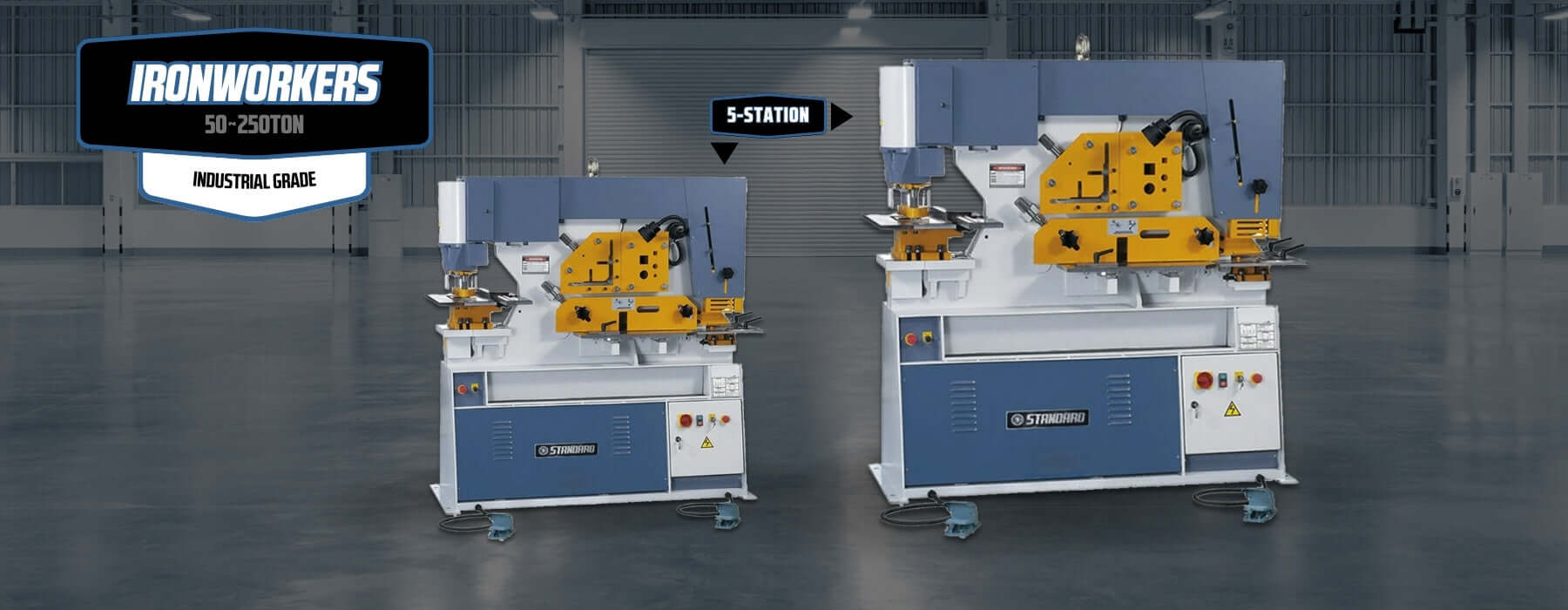 Banner for the Range of STANDARD Ironworker and Iron Working, Cropping machines