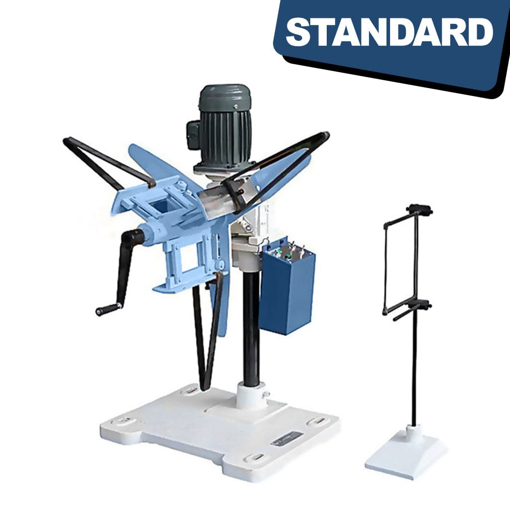 A compact light-duty decoiler, the STANDARD CR-200 is designed for easy handling and efficient material feeding. It features manual expansion for adjusting to various coil widths and Ø200mm straightener rollers for precise feeding. Ideal for limited space applications, available from STANDARD and Standard Direct.