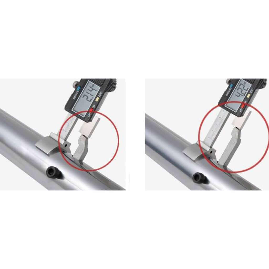The STANDARD OLB-60 Portable Line Borer (Ø60mm bar, Ø65~600mm boring capacity) with a Tool Measuring Vernier attachment for precise measurements.