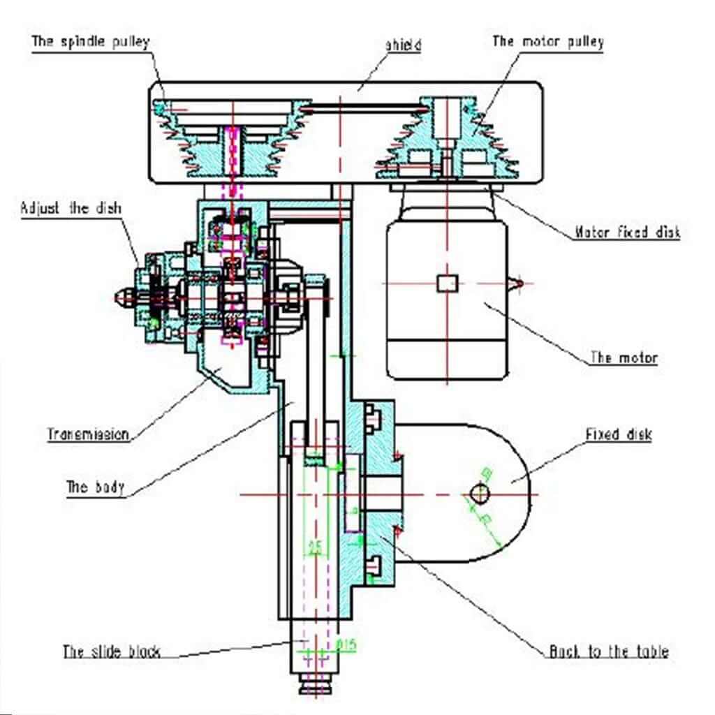 Sierra Machine Tools SLA-125 Slotting Attachment for Turret Mill internal mechanism (125mm Stroke)