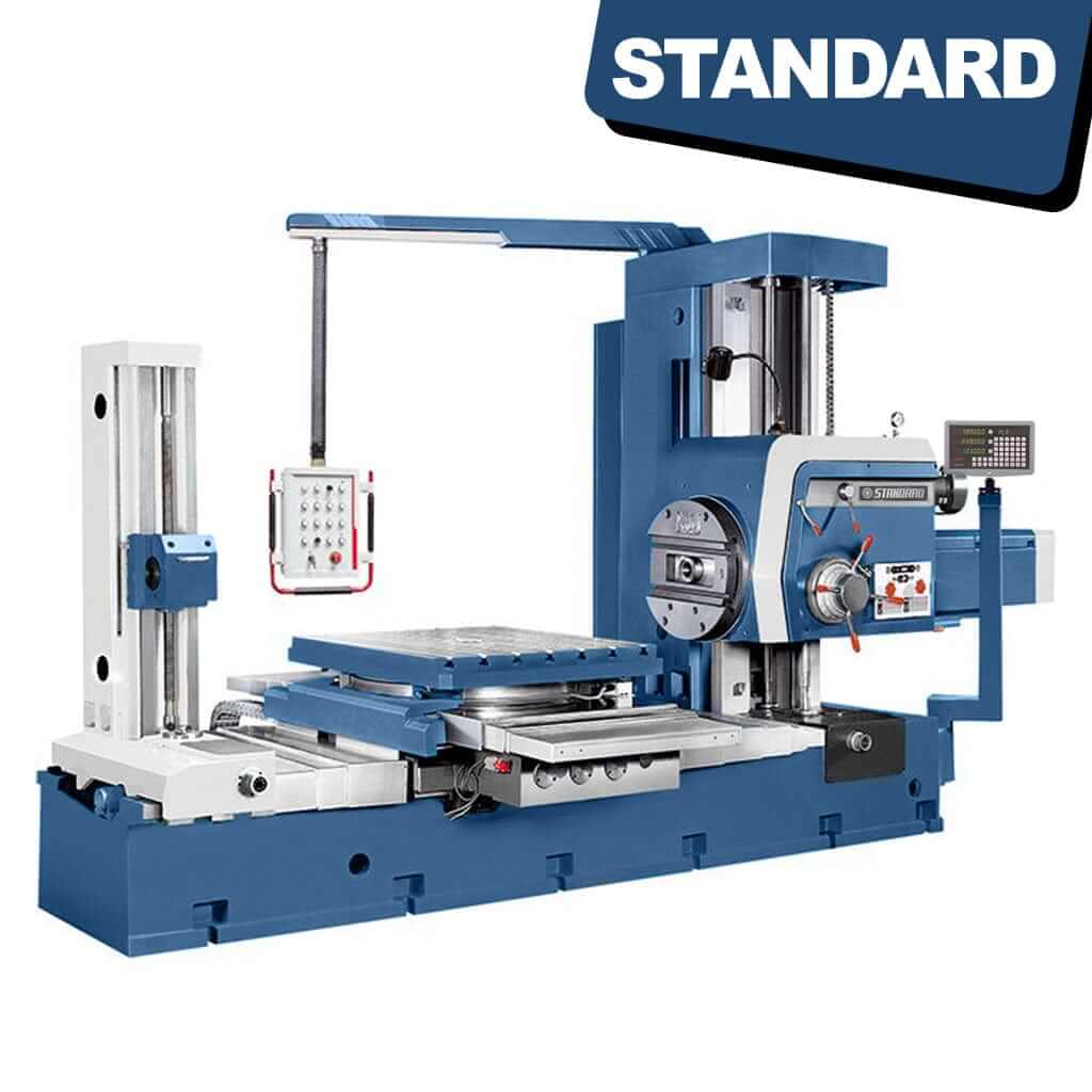 STANDARD HB-110A Horizontal Boring Mill with 110mm Spindle, Shown with Tailstock available from STANDARD and Standard Direct.