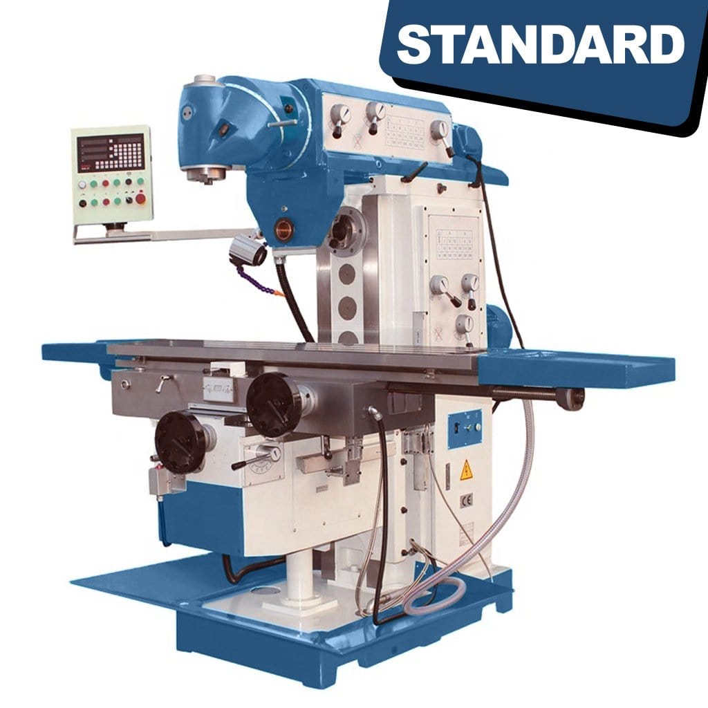 STANDARD URT-1100H Ram Head Universal Mill - Twin Spindle, with a 3-Axis Servo Feed, available from STANDARD and Standard Direct