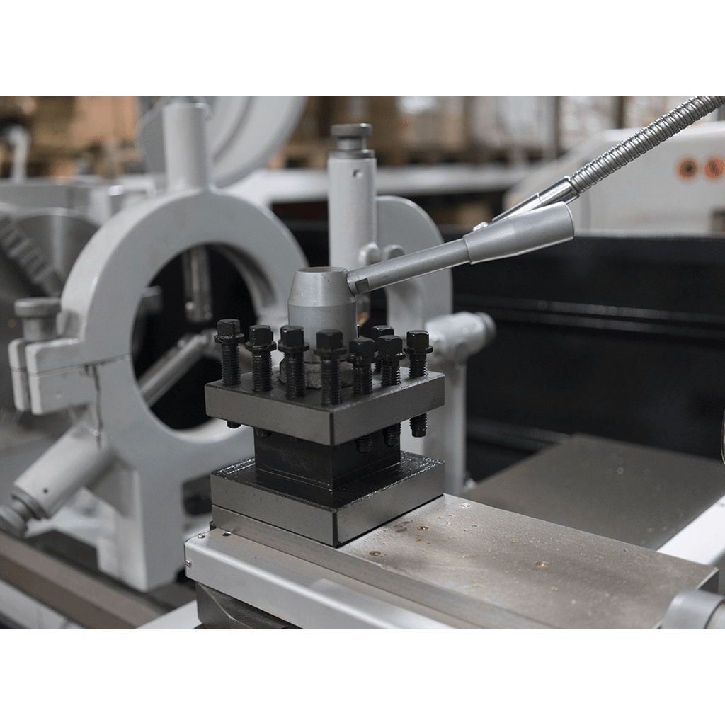 Image of a different workpiece on a T-460x1500 lathe, showcasing the versatility of the machine for various machining tasks, such as shaping metal, turning, and cutting